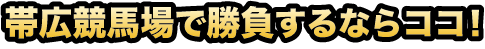 帯広競馬場で勝負するならココ！