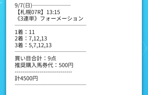2025年9月7日シンケイバの有料予想「時と叡智」
