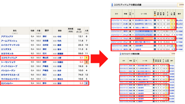 3連複フォーメーションでは実績のある馬が出走するレースを選ぶことが重要であることを紹介する画像