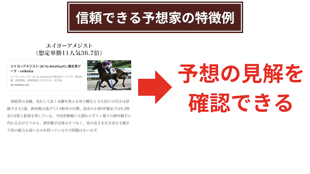 悪質なnoteの競馬予想家にひっかからないために購入前に予想の内容を確認することを紹介する画像