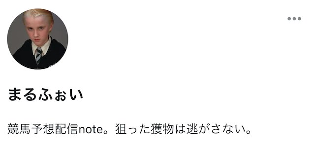 noteの競馬予想家のまるふぉいを紹介する画像