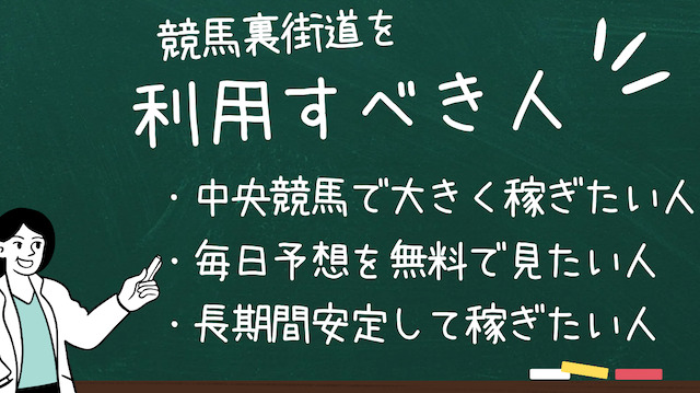 競馬裏街道を利用すべき人の画像