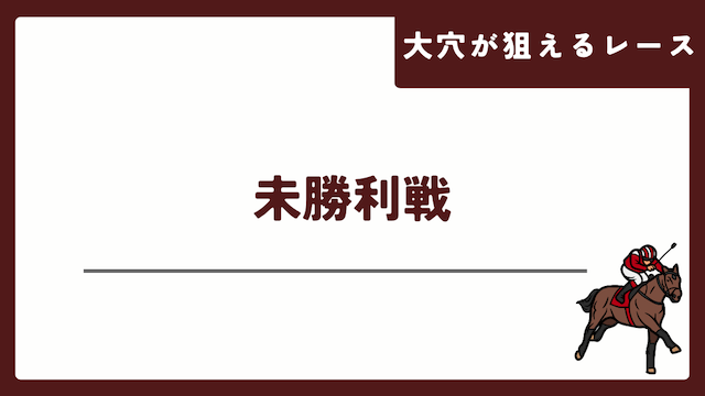 大穴が狙えるレースの1つが未勝利戦ということを紹介する画像