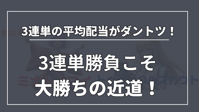 大井競馬予想では三連単の平均配当が群を抜いて高いことを紹介する画像