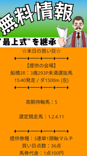 最上式勝馬投票券の無料予想25/04/01