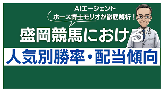 盛岡競馬の人気別勝率・配当傾向を紹介する画像