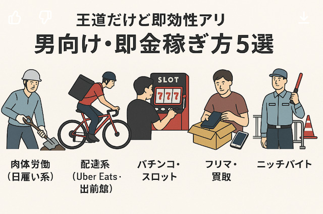 王道だけど即効性アリ!男向けの即金性が高い稼ぎ方5選の導入画像