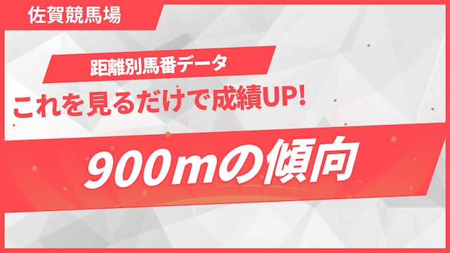 佐賀競馬の距離別馬番データ900mの傾向を紹介する画像