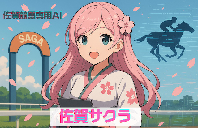 佐賀競馬専用AIの「佐賀サクラ」を紹介する画像