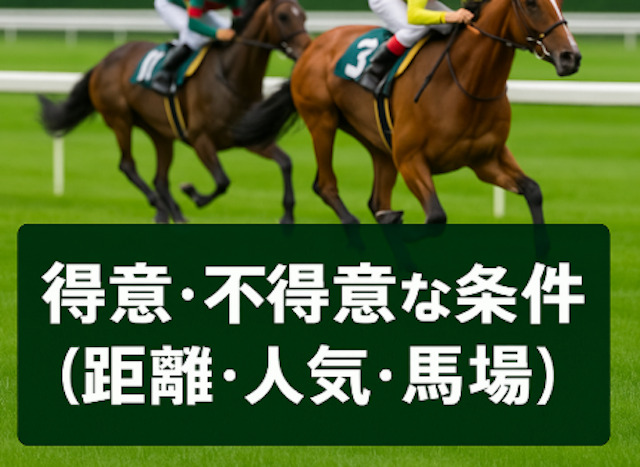 得意・不得意な条件（距離・人気・馬場）の導入画像