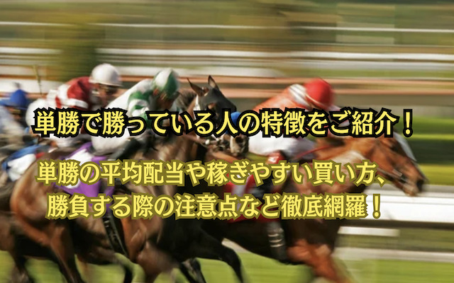 競馬の単勝のみで勝ってる人のアイキャッチ画像
