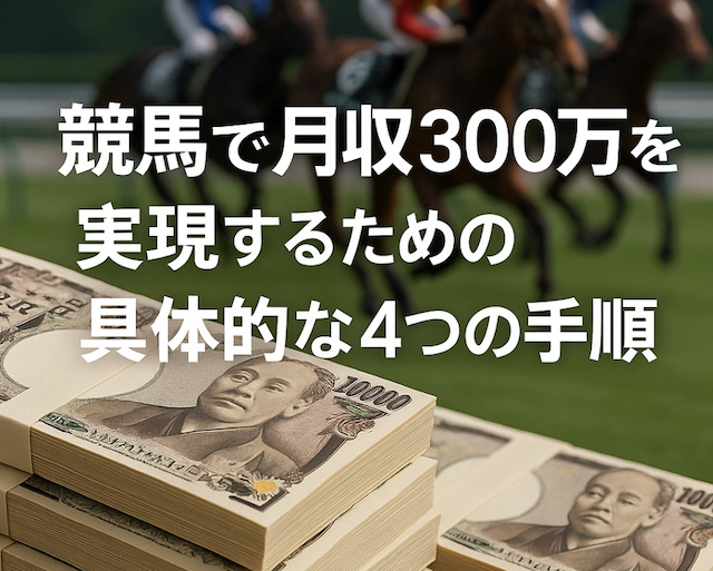 競馬で月収300万円を実現するための具体的な4つの手順の導入画像