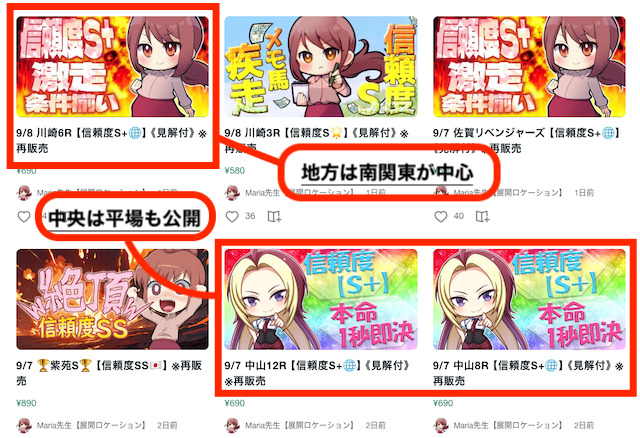 maria先生がnoteで公開しているレース画像