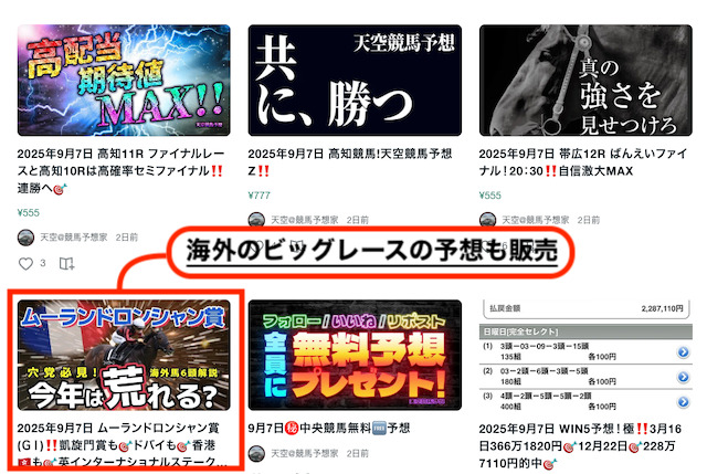 天空が公開しているレースの画像