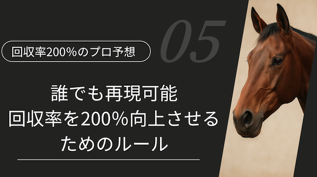 誰でも再現可能な“回収率を200％向上させる”ためのルール