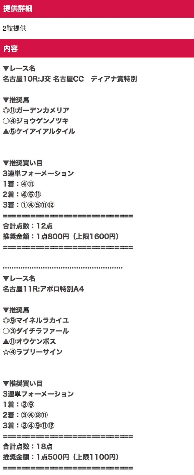 ウマドラ　有料予想検証買い目
