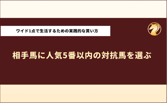 ワイド1点買いで生活　相手馬の選び方