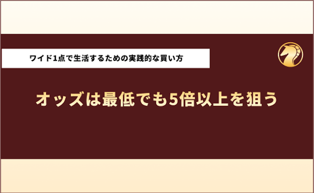 ワイド1点買いで生活　オッズの狙い方