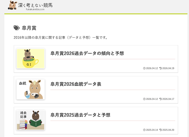 深く考えない競馬で実際に公開されている皐月賞の予想
