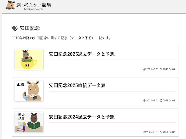 深く考えない競馬で実際に公開されている安田記念の予想